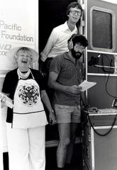 David Cloud, Helen Susko, & Charles Amirkhanian, standing, Santa Cruz, 1980
