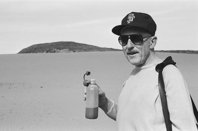 Half length portrait of Erik Bauersfeld at Point Reyes, CA (1980s)