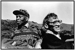 Muhal Richard Abrams, facing left, & Ashot Zograbyan, facing right, head and shoulders portrait, Woodside CA, (1995)