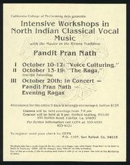 CCPA Presents: Intensive Workshops in North Indian Classical Vocal Music (1984, 2)