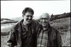 Charles Amirkhanian & David Raksin, half length portrait, facing forward, Woodside CA, (1996)