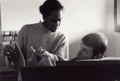 Errollyn Wallen working with Michael Seth Orland during a rehearsal, Woodside (cropped image)