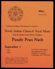 CCPA Presents: North Indian Classical Vocal Music with Pandit Pran Nath (Concert)