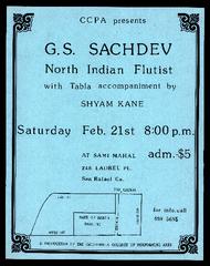 CCPA Presents: G.S. Sachdev with Shyam Kane