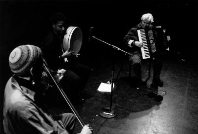 India Cooke, Karolyn van Putten, & Pauline Oliveros performing as the Circle Trio at OM 8, San Francisco CA, (2002)