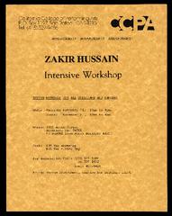 CCPA Presents: Intensive Workshop with Zakir Hussain