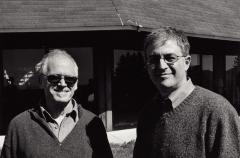 Half length portrait of Jim Newman and Charles Amirkhanian, facing camera, Woodside CA (2004)