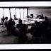 OM 11 participants seated around a table during private discussions at the Djerassi Resident Artists Program, Woodside, CA (2005)