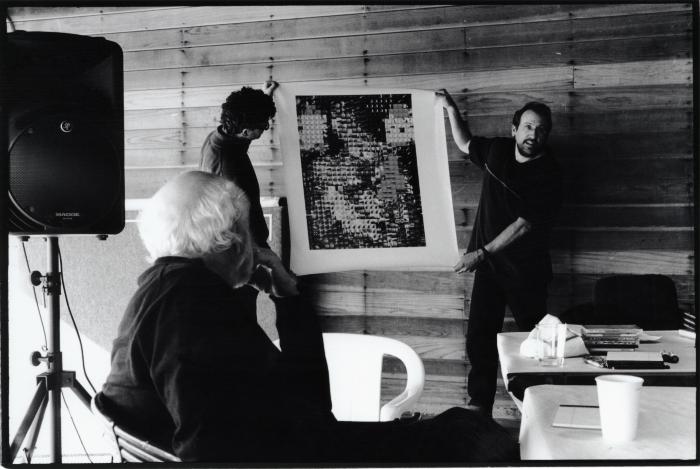 Dan Becker displays a picture during a presentation to his fellow OM13 participants, Woodside, CA, 2008