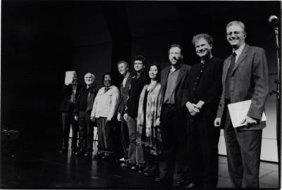 The featured participants of OM 13 with Charles Amirkhanian, San Francisco, 2008