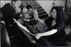 Two members of the Del Sol String Quartet with Elena Kats-Chernin, Woodside CA, 2008