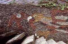 Detail of an eagle with something in its beak, from a mosaic by Juan O’Gorman, Mexico City