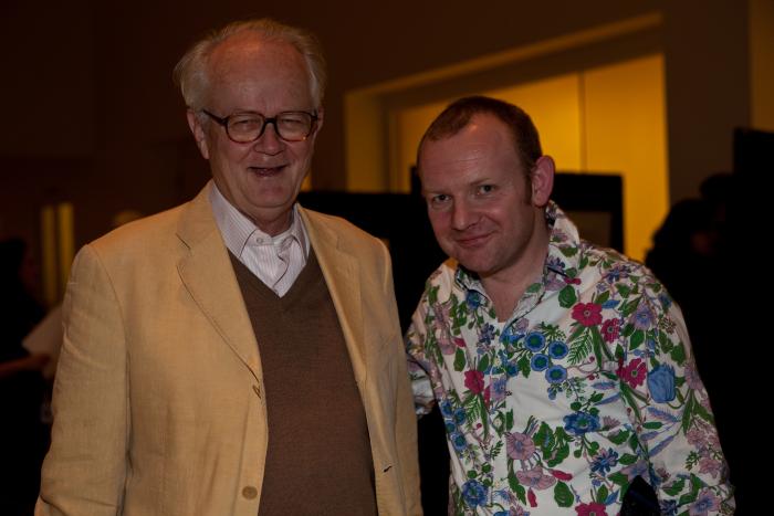 Tom Johnson & Paweł Mykietyn (l to r), half length portrait, facing forward, San Francisco