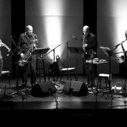 The ROVA Saxophone Quartet, performing on stage at OM 15, San Francisco CA., (2010)