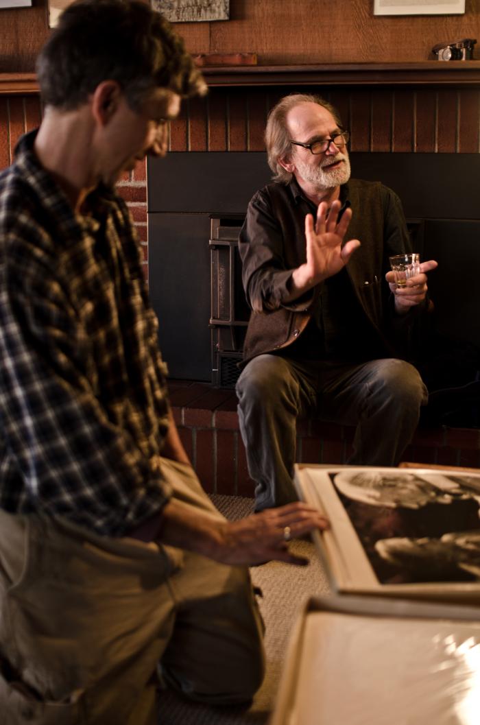 Photographer John Fago and Trimpin at the Djerassi Resident Artists Program, Woodside CA (2011)