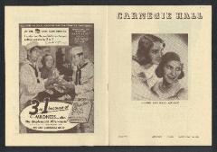 Concert Program from Carnegie Hall featuring Maro and Anahid Ajemian, January 1952