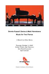 Music for Two Pianos 2007: Printed Program