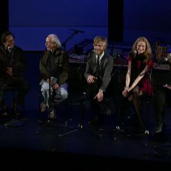 Panel discussion participants onstage prior to the first concert of OM 18, vs. 2, San Francisco CA (2013)