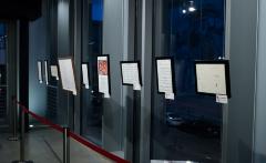 A view of the hanging score exhibition during OM 19 (2014)