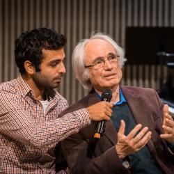 Azat Fishyan and Tigran Mansurian during the third panel discussion of OM 20, San Francisco CA (2015) 