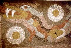 Detail of a snake head, from a mosaic by Juan O’Gorman, Mexico City (