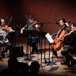 Flux Quartet performing during the first concert of OM 21, San Francisco CA (2016)