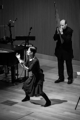 Meredith Monk and Bohdan Hilash performing during OM 21, San Francisco CA (2016)