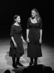 Meredith Monk and Katie Geissinger performing during OM 21, San Francisco CA (2016)