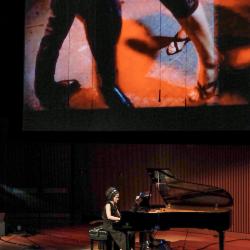 Eve Egoyan performing Nicole Lizées “David Lynch Études” during OM 21, San Francisco CA (2016)