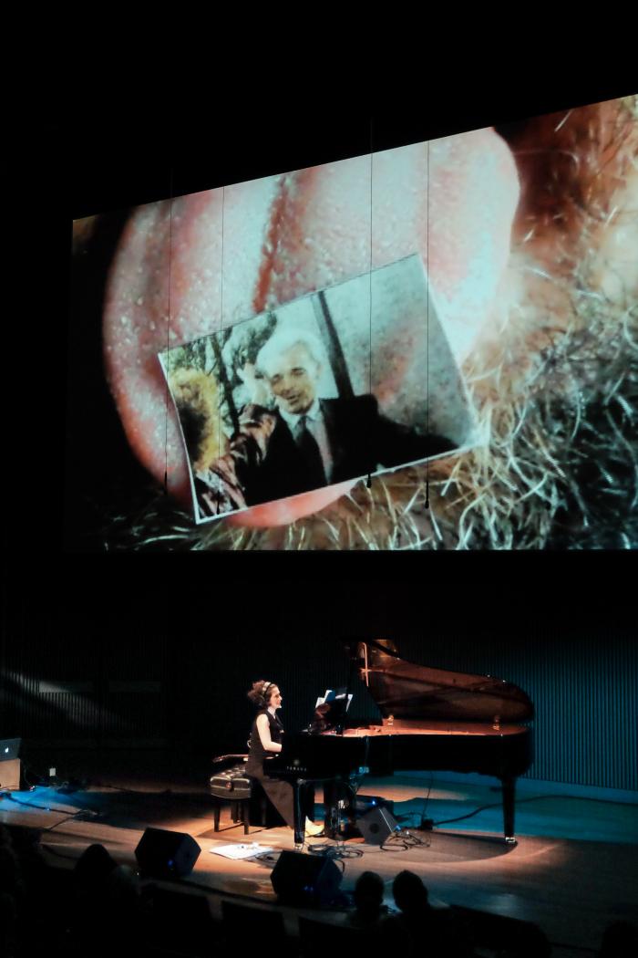 Eve Egoyan performing Nicole Lizées “David Lynch Études” during OM 21, vs. 2, San Francisco CA (2016)