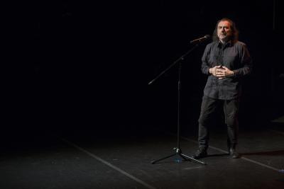 Enzo Minarelli, performing during the first concert of OM 23, San Francisco CA (April 9, 2018)
