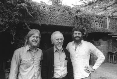 Robert Shumaker, Conlon Nancarrow, and Charles Amirkhanian, half length portrait, facing forward, Mexico City, (1977)