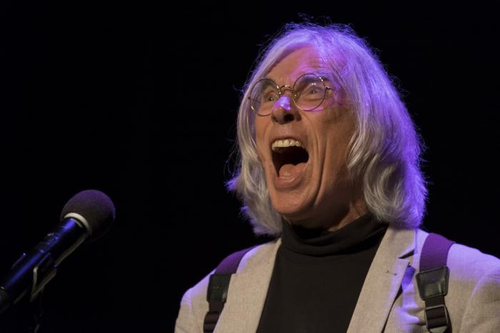 Jaap Blonk during sound check before the second concert of OM 23, San Francisco CA (April 11, 2018)