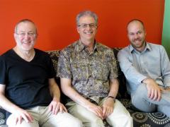 Grahame Dudley, Charles Amirkhanian, and Luke Altmann at Radio Adelaide (2011)