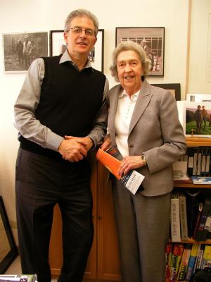 Charles Amirkhanian with Anahid Ajemian in the office of Other Minds, San Francisco CA (2009)