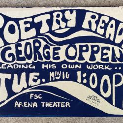 Poster for a poetry reading by George Oppen at Fresno State College (May, 1967)