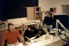 Opal Nations (left) producing one of his music shows, Berkeley CA, 1992