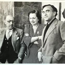 Carlos Chavez with Stravinskys, ca. 1940