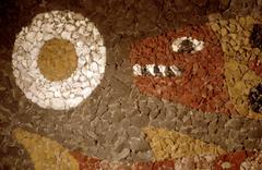 Detail of an fish head and disc, from a mosaic by Juan O’Gorman, Mexico City