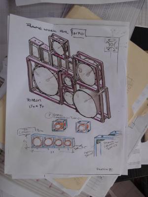 Sketch II by Trimpin for the design of the Nancarrow Percussion Orchestra, 2012