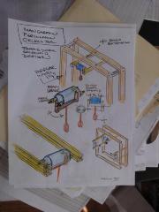 Sketch III by Trimpin for framework design in the Nancarrow Percussion Orchestra, 2012