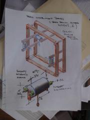 A sketch for percussion instrument boxes by Trimpin, 2012