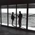 Jon Jang and Charles Amirkhanian standing, talking outside at the Djerassi Resident Artists Program, Woodside, CA (1993)