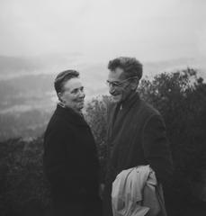 Three quarter length portrait of Mary and George Oppen on Mt. Tamalpais, 1969, ver. 2