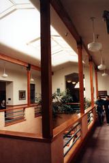 Upper atrium at KPFA offices and studios, Berkeley CA, 1992