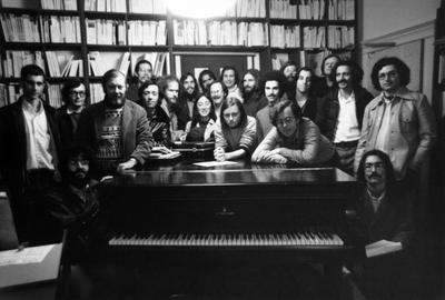 Members of the KPFA Music Department staff, Feb. 1975
