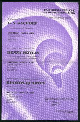 CCPA Presents A Benefit Concert Series: G.S. Sachdev, Denny Zeitlin, Kronos Quartet