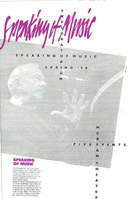 Speaking of Music, Spring 1990 (Program guide)