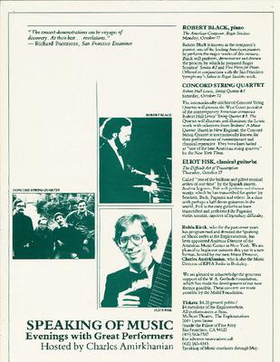 Speaking of Music, Fall 1983 (Program guide)