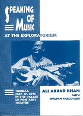 Speaking of Music with Ali Akbar Khan (Program guide)